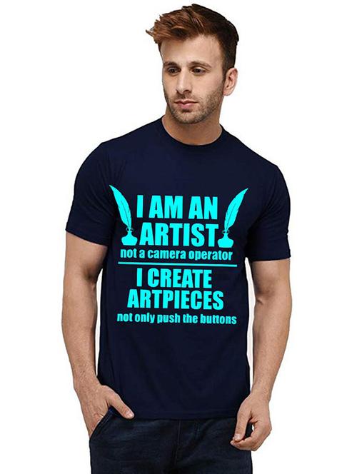 men round neck front print t-shirts - 20985409 - Very Small Image - 1