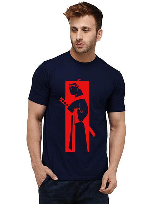 men round neck front print cotton t-shirt - 20985423 - Very Small Image - 1