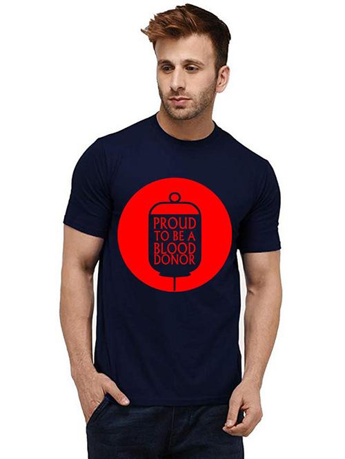 men round neck front print t-shirt - 20985431 - Very Small Image - 1
