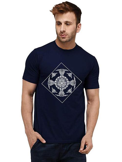 men round neck front print t-shirt - 20985432 - Very Small Image - 1