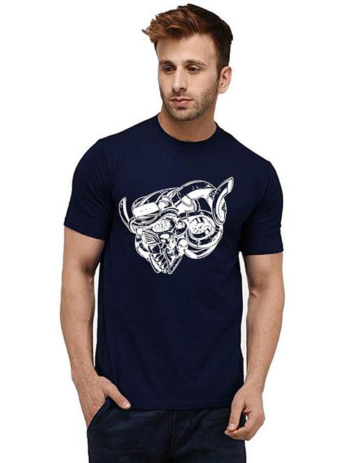 men round neck front printed t-shirt - 20985438 - Very Small Image - 1