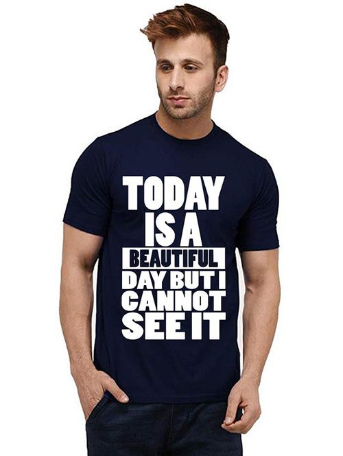 men round neck front print t-shirt - 20985440 - Very Small Image - 1