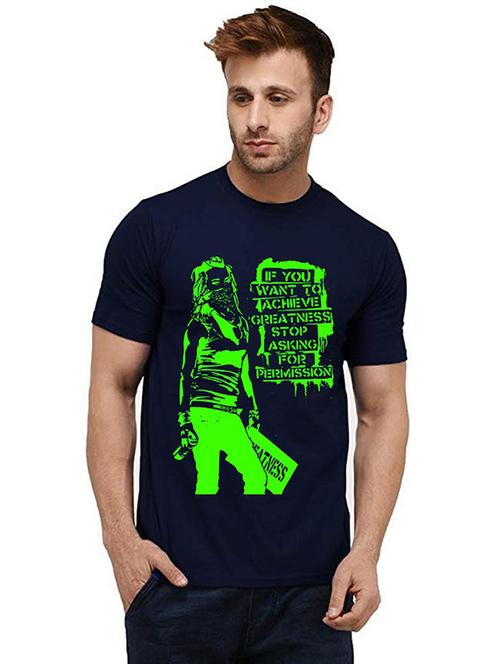 men round neck front print t-shirt - 20985442 - Very Small Image - 1