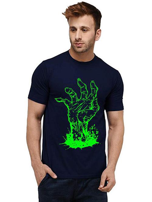 men round neck front print t-shirt - 20985455 - Very Small Image - 1