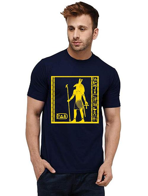 men round neck front print t-shirt - 20985456 - Very Small Image - 1