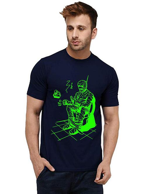 men round neck front print t-shirt - 20985462 - Very Small Image - 1