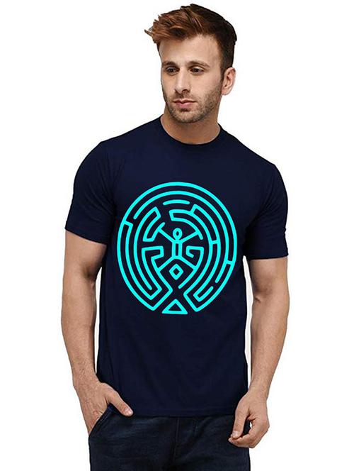 men front print round neck t-shirts - 20985473 - Very Small Image - 1