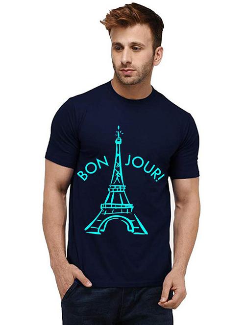 men round neck front print t-shirt - 20985479 - Very Small Image - 1