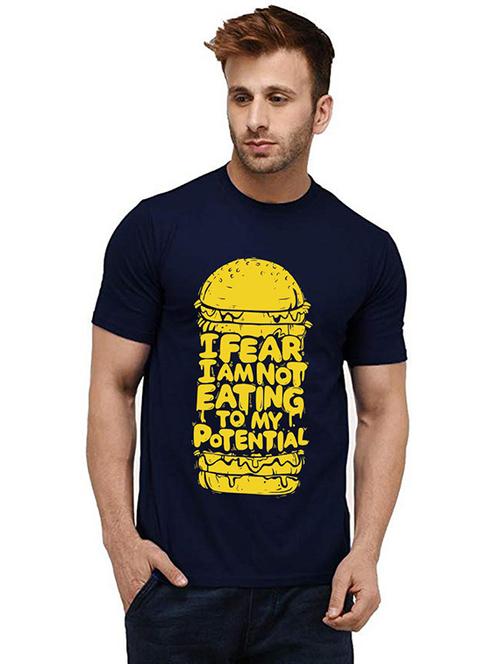 men front print round neck t-shirt - 20985480 - Very Small Image - 1