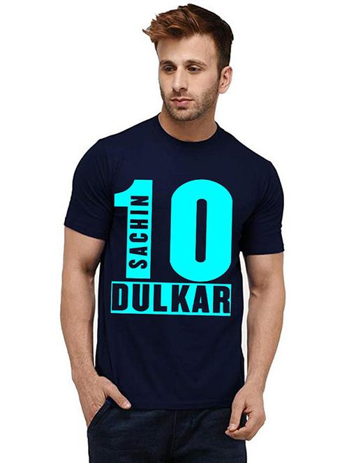 men round neck front print cotton t-shirt - 20985485 - Very Small Image - 1