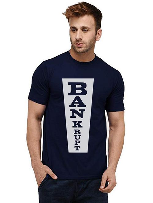 men round neck front printed t-shirt - 20985495 - Very Small Image - 1