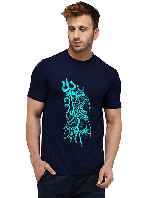 men round neck front printed t-shirt - 20985501 - Very Small Image - 1