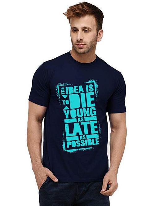 men round neck front print t-shirt - 20985502 - Very Small Image - 1