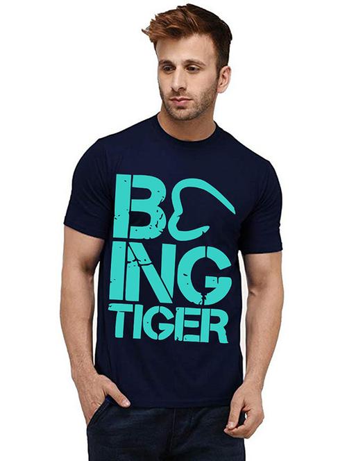 men round neck front print cotton t-shirt - 20985504 - Very Small Image - 1