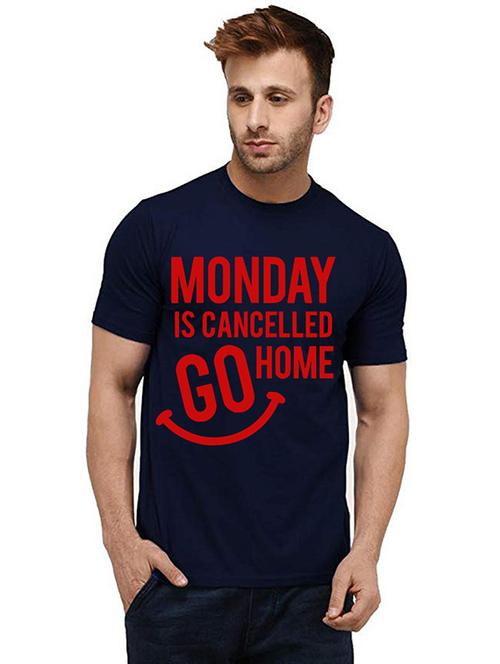 men round neck front printed t-shirt - 20985506 - Very Small Image - 1