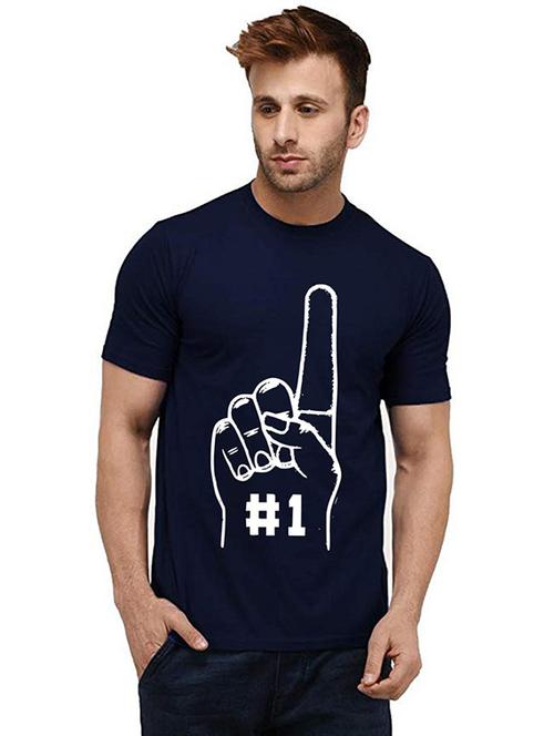 men round neck front print t-shirt - 20985508 - Very Small Image - 1