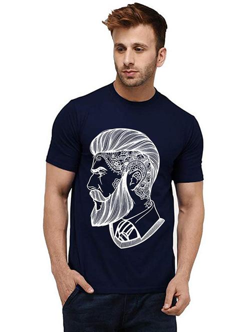 men's round neck front print t-shirt - 20985517 - Very Small Image - 1