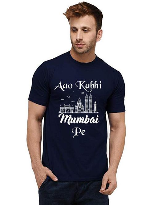 men front print round neck t-shirt - 20985527 - Very Small Image - 1