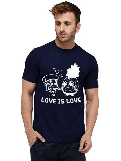 men round neck front printed t-shirt - 20985530 - Very Small Image - 1