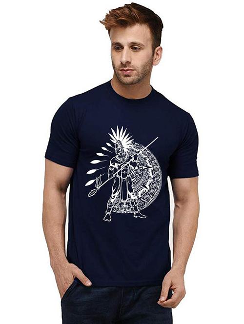 men round neck front printed t-shirt - 20985545 - Very Small Image - 1