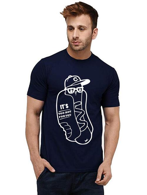 men round neck front print t-shirt - 20985547 - Very Small Image - 1