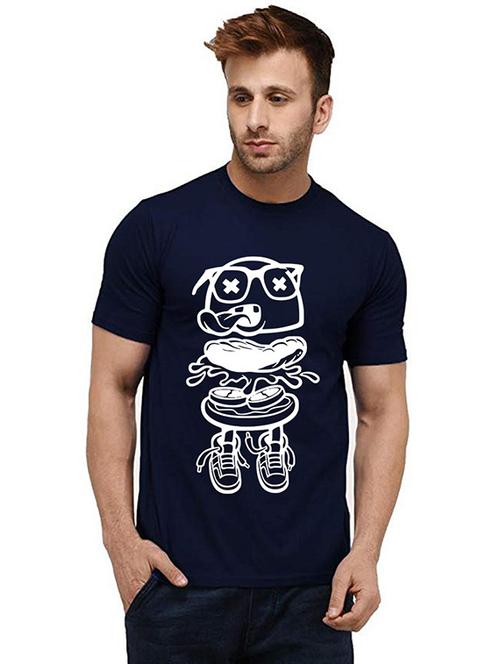 men front print round neck t-shirts - 20985548 - Very Small Image - 1