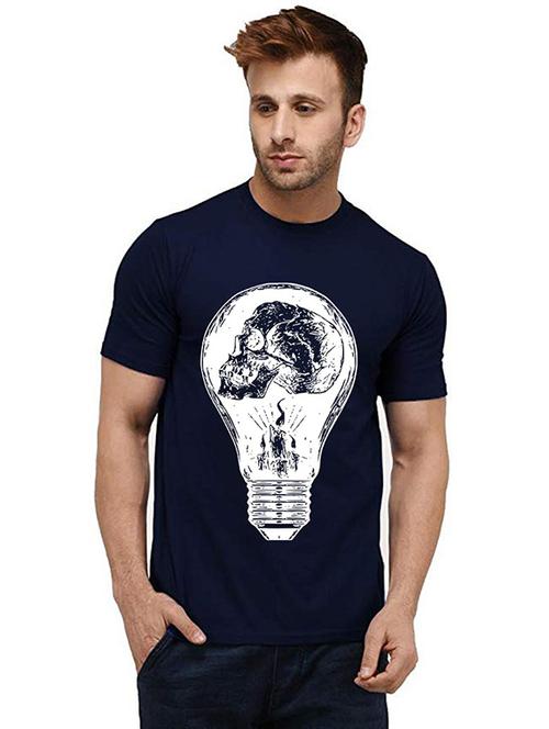 men round neck front print t-shirt - 20985554 - Very Small Image - 1