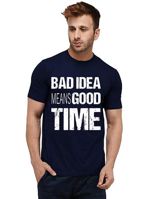 men round neck front print t-shirt - 20985565 - Very Small Image - 1