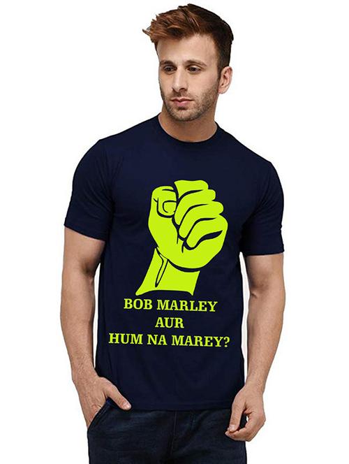 men round neck front print t-shirt - 20985587 - Very Small Image - 1