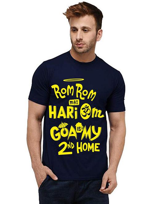 men front print round neck t-shirt - 20985593 - Very Small Image - 1