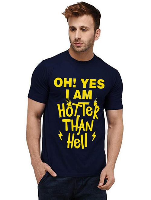 men round neck front print t-shirt - 20985594 - Very Small Image - 1