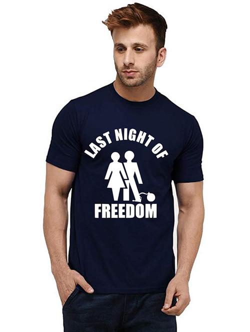 men round neck front print t-shirt - 20985602 - Very Small Image - 1