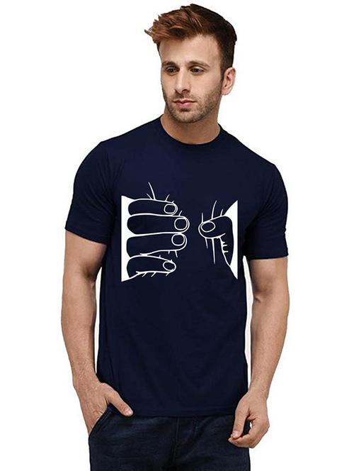 men front print round neck t-shirts - 20985606 - Very Small Image - 1