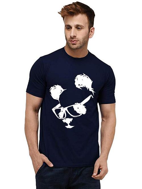 men round neck front printed t-shirt - 20985607 - Very Small Image - 1