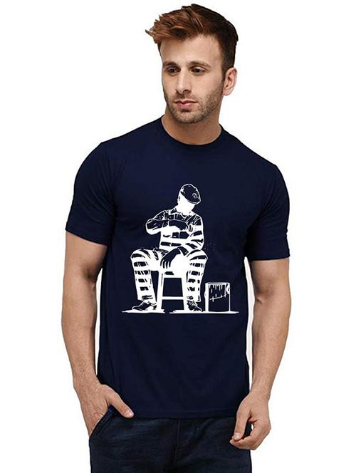 men round neck front print t-shirt - 20985619 - Very Small Image - 1