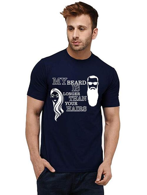 men round neck front print t-shirt - 20985620 - Very Small Image - 1