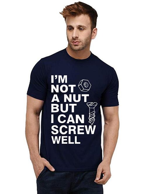 men round neck front print t-shirt - 20985659 - Very Small Image - 1