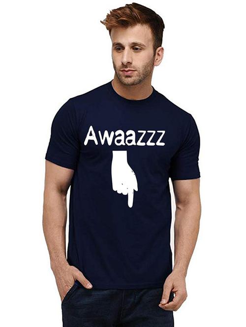 men round neck front print t-shirt - 20985675 - Very Small Image - 1