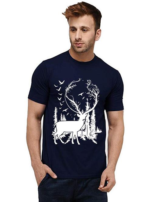men round neck front print t-shirts - 20985679 - Very Small Image - 1