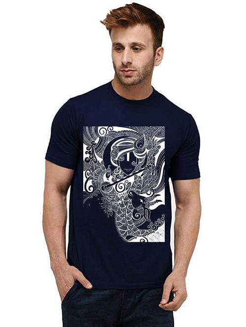 men's round neck front print t-shirt - 20985681 - Very Small Image - 1