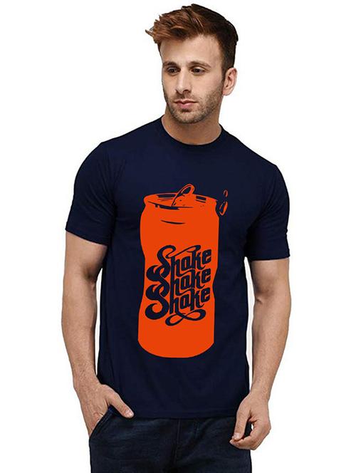 men round neck front print t-shirt - 20985706 - Very Small Image - 1