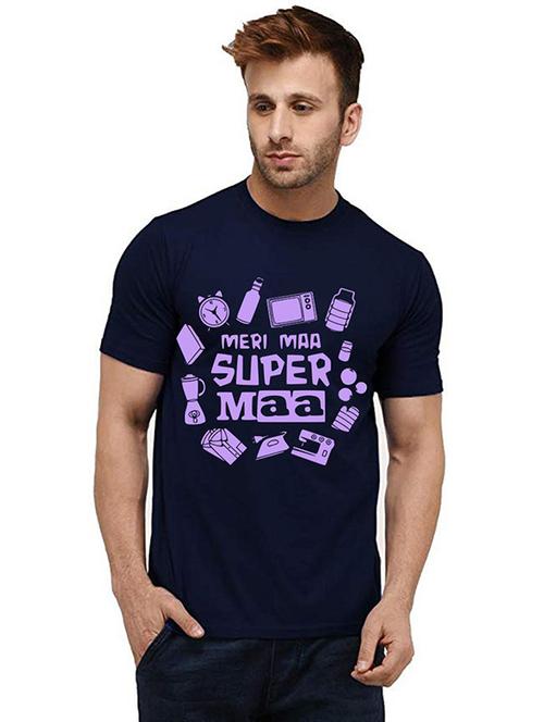 men round neck front print t-shirt - 20985721 - Very Small Image - 1
