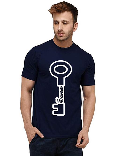 men round neck front print t-shirt - 20985731 - Very Small Image - 1