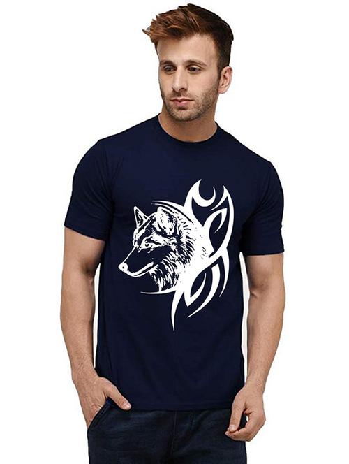 men round neck front print t-shirt - 20985768 - Very Small Image - 1