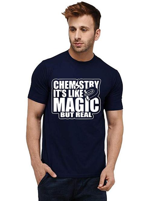 men round neck front print cotton t-shirt - 20985772 - Very Small Image - 1