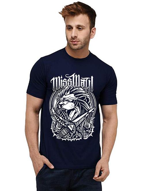 men round neck front print t-shirt - 20985776 - Very Small Image - 1