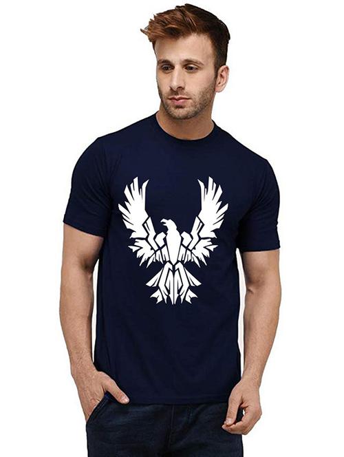 men front print round neck t-shirt - 20985779 - Very Small Image - 1