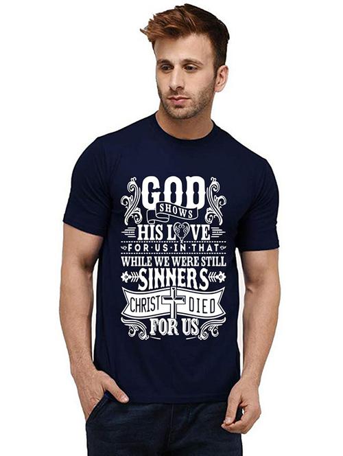 men round neck front print t-shirt - 20985782 - Very Small Image - 1