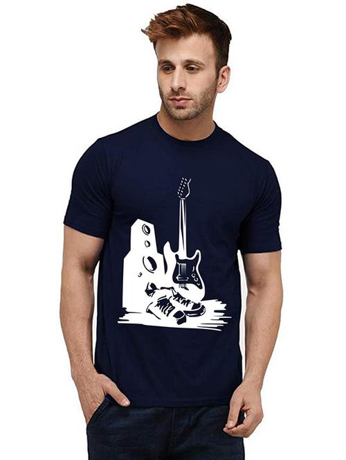 men front print round neck t-shirt - 20985785 - Very Small Image - 1