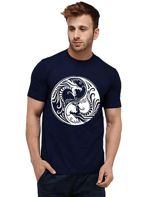 men round neck front print t-shirt - 20985796 - Very Small Image - 1